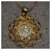 Gold Tone Chain/Pendant and Bracelet   NOTE**