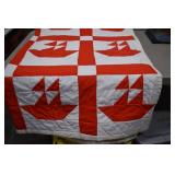Home Made Polyester Quilt W/ Cotton Back 66x86',