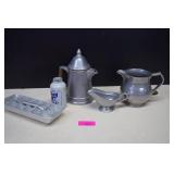 Vintage Pewter Ware, Ice Cube Tray & Beer Can