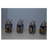 Vintage Lot Of  4 Beer Steins MARKED