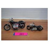 Two Harley Davidson Motorcycle Models