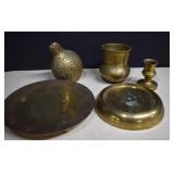 Assortment Of Brass,Bird,Candle Stick,Stand,Vase &