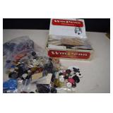 Cigar Box & Small Bag Of Vintage Buttons