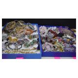 Two Trays Of Costume Jewelry - Trays Not Included