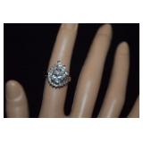 Cocktail Ring w/ Clear Stones   Size 6