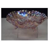 Imperial Glass Iridescent Footed Rose Bowl 8'