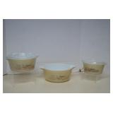 Lot Pyrex Forest Fancies Casserole Bowls & Lids