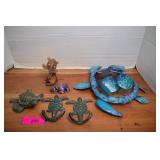 Cast Iron Turtle Trinket,Wall Hooks & Colorful