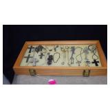 Display Box w/ Glass Top & Costume Jewelry