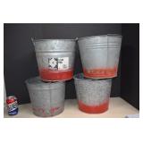 Four Galvanized 12 Quart Pails
