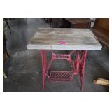 Cast Iron Singer Sewing Machine Base w/Wood Work