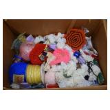 Box Of Vintage Yarn, Thread & Other Sewing Items