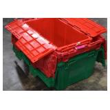 Three heavy Plastic Totes w/Interlocking Lids