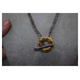 Sterling Sigal Animal Print Enamel Toggle Necklace