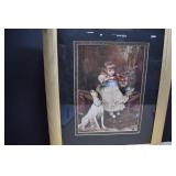 Framed Print,Girl Playing Violin With Dog  20x24'