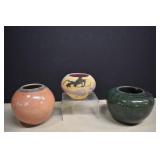 Signed Pottery Vases,2- Kan Orr & One Logan