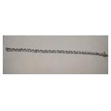 Sterling Bracelet w/ Clear** Stones  10.08g