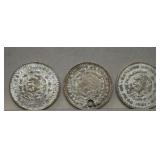 Three Mexico Silver Peso 1958, 1960 & 1961