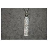 Ora Maya Sterling Chain & Cartouche Pendant
