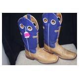 Leather Mexico Cowboy Boots w/ Cross  Sz6-1/2B