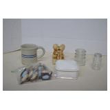 Lot MISC Pottery Mug, Trinket Box, Figurine &