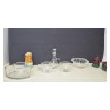 Vintage Lot  Clear Glass Decor, Colorful Candle -