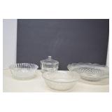 MISC Vintage Lot Clear Glass Serving Bowls &