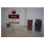 Three Vintage Lighters & Vintage Cigarette Pack
