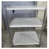 Vintage 3-Tier Metal Serving Cart w/Outlet