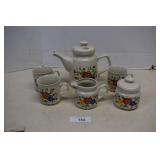 Provincial MCM Stone Ware Floral Coffee Set