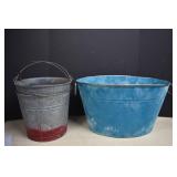 Galvanized Buckets &  Metal Tub With Handles