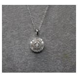 Sterling Chain & Diamond Pendant
