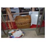 Basket of Paints, Canvases & Other Artist Supplies