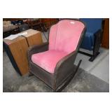 Very Nice Wicker Style Rocker with Fabric