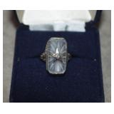 Antique 14K Filigree  Ring w/Diamond&Eastern Star