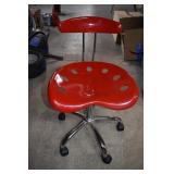 Plastic Red Rolling Adjustable Chair