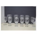 Lot Of 11 Clear Glass Wine Glasses