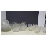 Vintage Textured Clear Glass Dinner Ware Set MORE