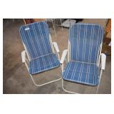 Pair of Folding Patio Chairs with Cushions