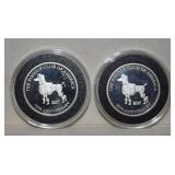 Two 2007 Poodle Club 75th Anniversary Silver