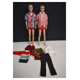 Two Vintage Shorty Ken Dolls & Vintage Ken Clothes