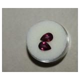 3.20 Tcwt Pear Shape Rhodolite Garnets in Gem Jar