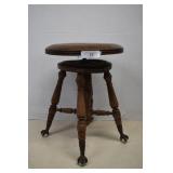 Antique Glass Ball Claw Foot Piano Stool. Needs