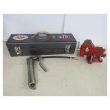 Metal Toolbox, Colombia Bench Vice and Grease Gun