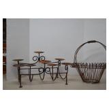 Outdoor Metal Plant Stand And LG Metal Basket