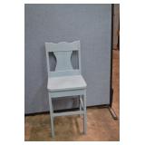 Vintage Hand Made Country Blue Small Wood Chair