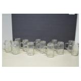 Vintage Lot Set Of Clear Glass Drinking Mugs