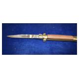Vtg. Rostfrei Stiletto Folding Knife,Wood w/ Brass