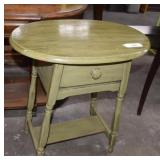 Small Oval Top Side Table with Drawer