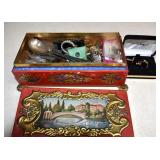 Vtg. W. Germany Metal Box Filled With Collectable